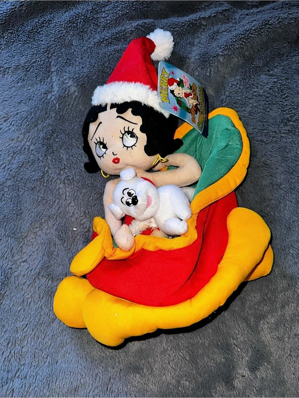 Sugarloaf Betty Boop Merry Christmas Sleigh Ride Plush Doll with Pudgy
